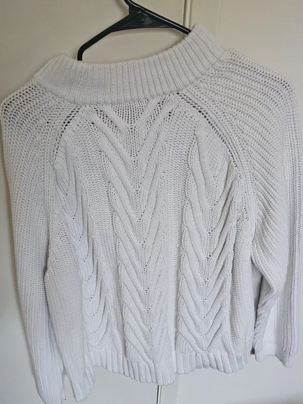J. Crew White Cable Turtleneck Sweater